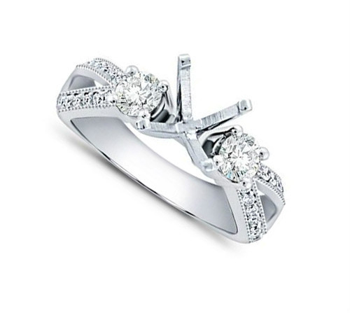 1.00 ct Round Cut Diamond Semi Mount Engagement Ring