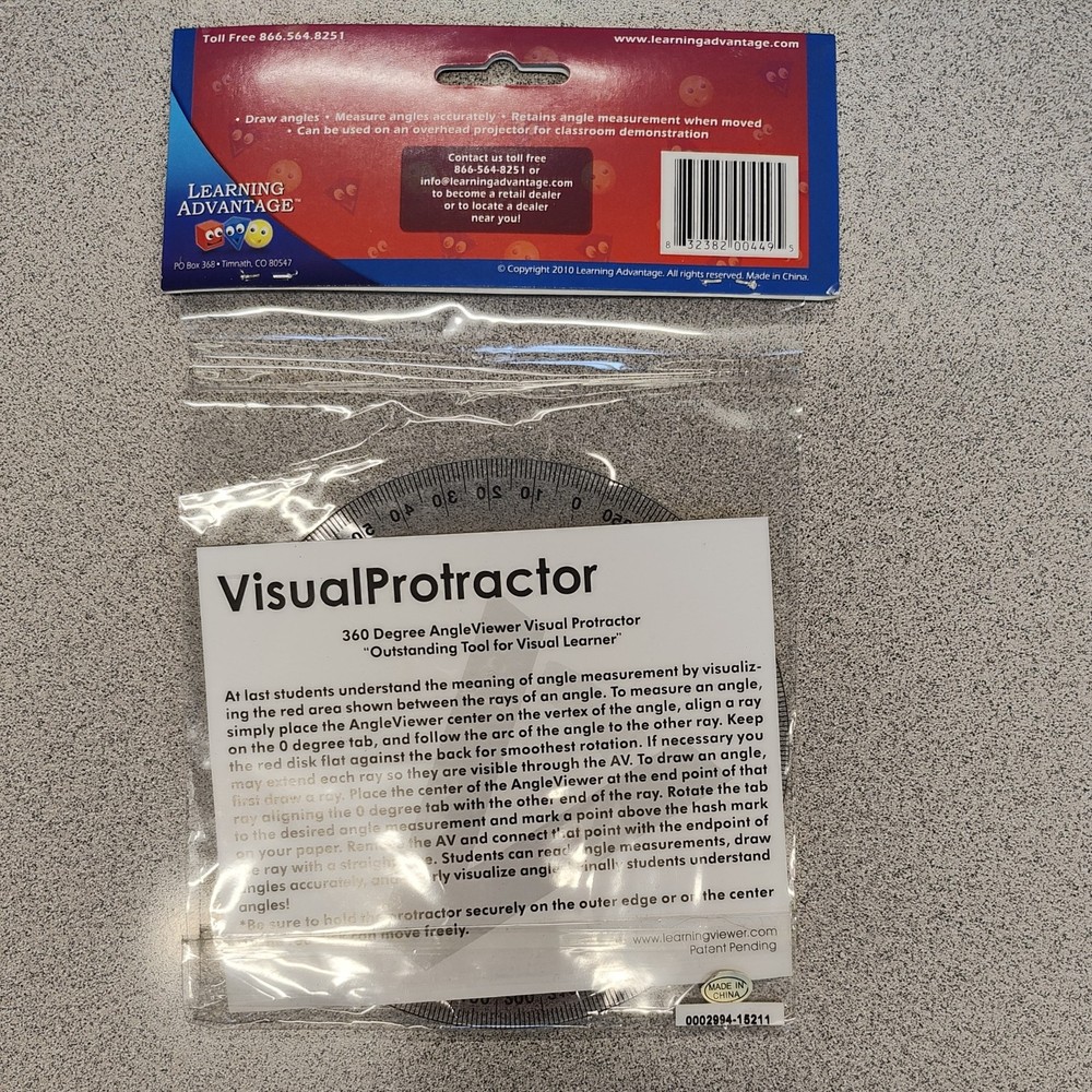 Learning Advantage 7649 360 Degree Angle Viewer Protractor