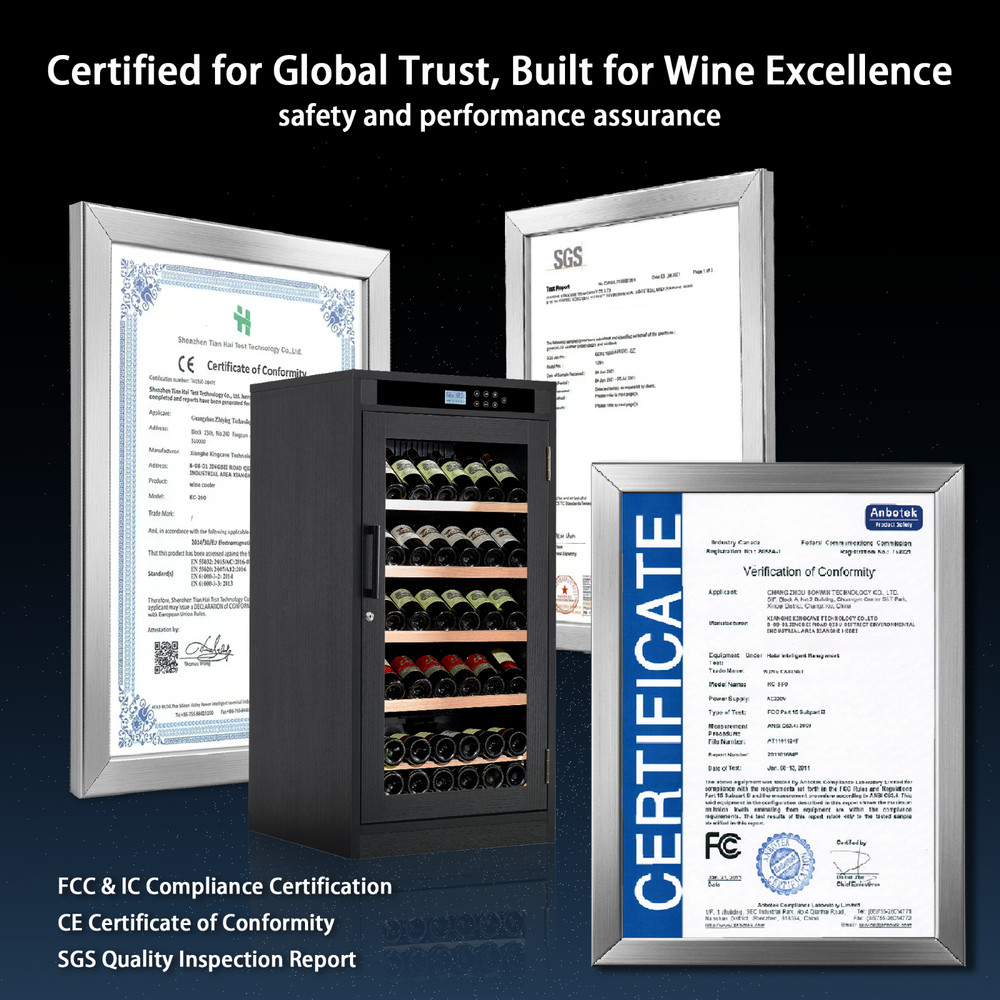 69 Bottles Touch Screen Display Constant Temperature Grape Wine Cooler,Black