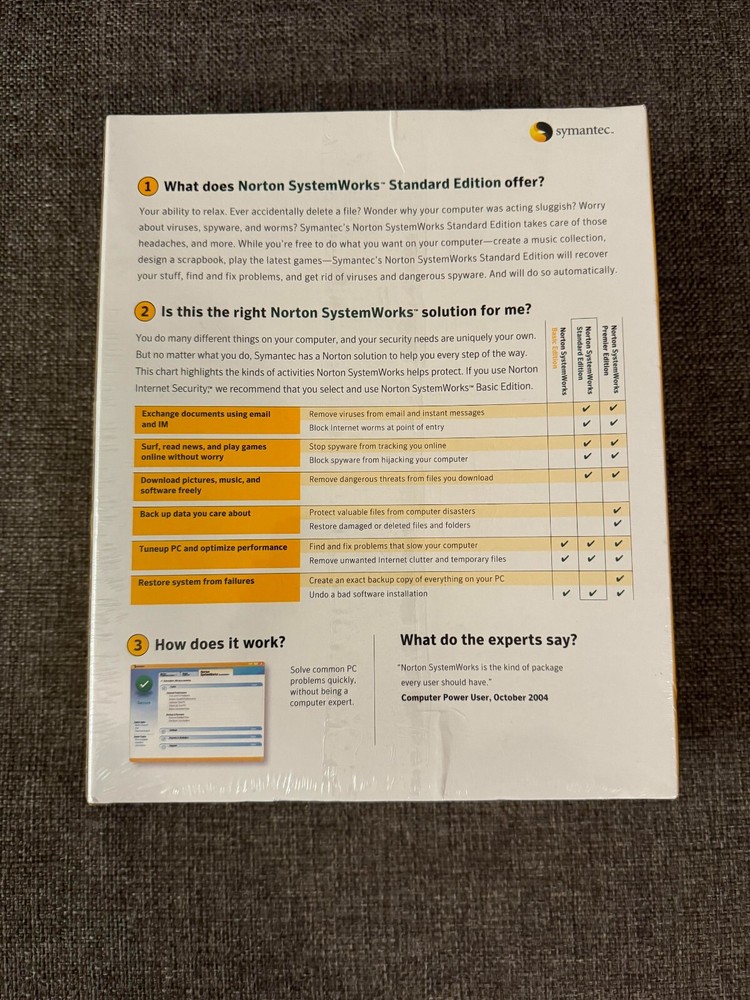 Norton SystemWorks Standard Edition Windows XP Home/XP Pro SEALED