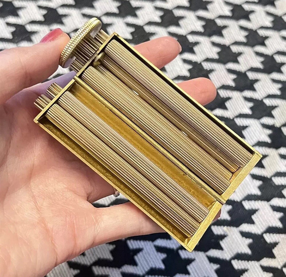 Solid Brass Round Cigarette Rolling Machine Manual Tobacco Roller 70mm Paper