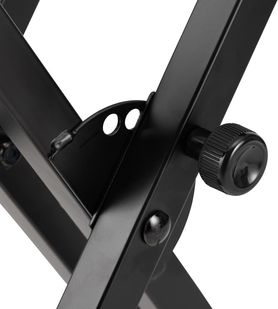 Sturdy Adjustable X-Frame Keyboard Stand - Black Aluminum Performance Gear