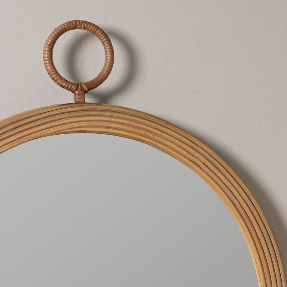 Cooper Classics Deena Natural 32" Round Wall Mirror