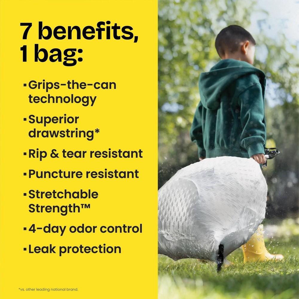 ForceFlex Tall Kitchen Drawstring Trash Bags 13 Gal Pine-Sol Original