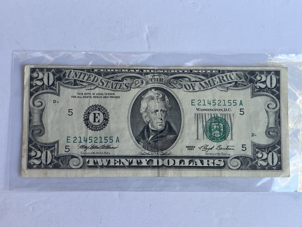 1993 $20 Dollar Bill Misaligned Error