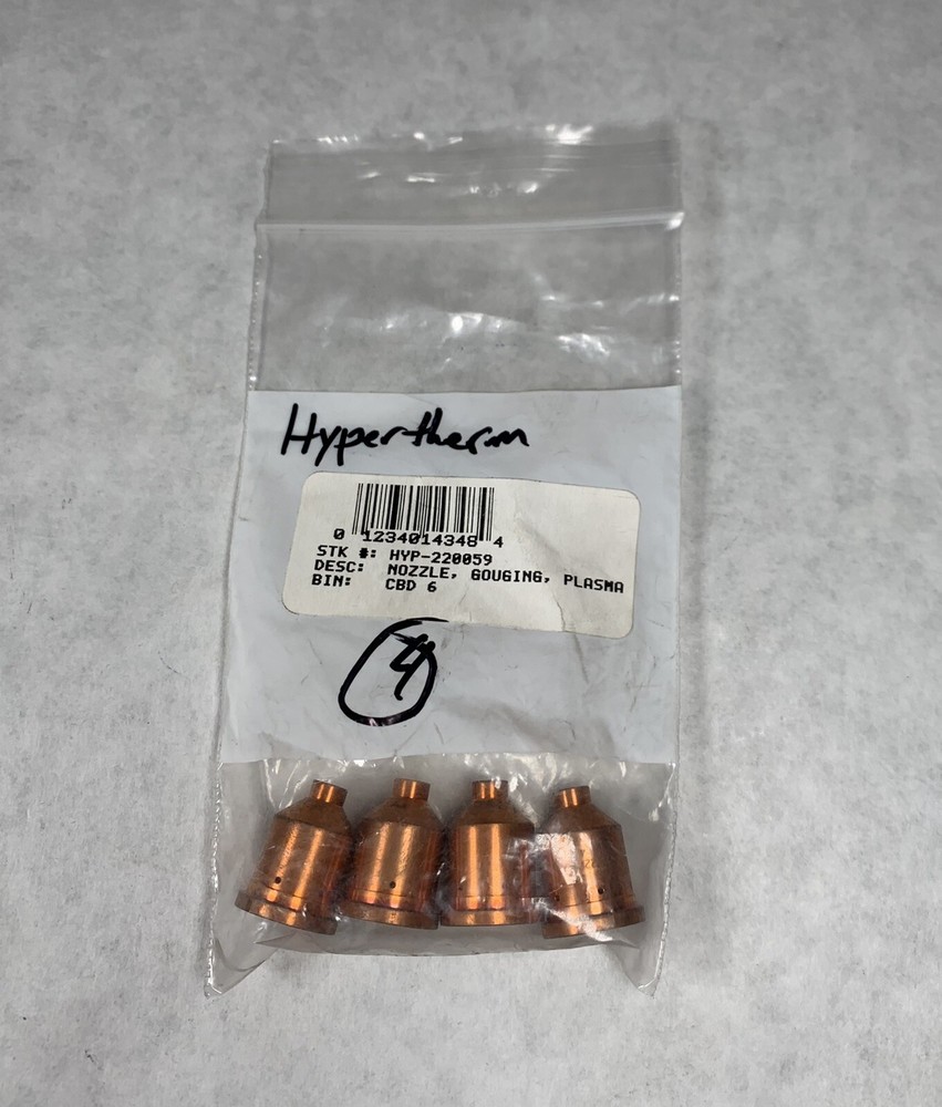 NEW (Pack of 4) Hypertherm 220059 Plasma Gouging Nozzle
