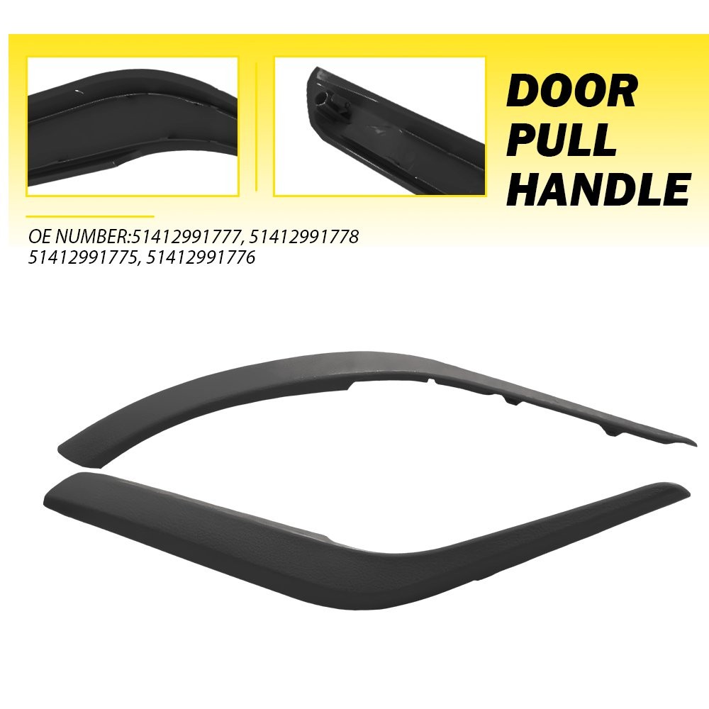 2PCS Inner Black Interior Door Pull Handle Panel Trim For X1 BMW E84 2009-2015