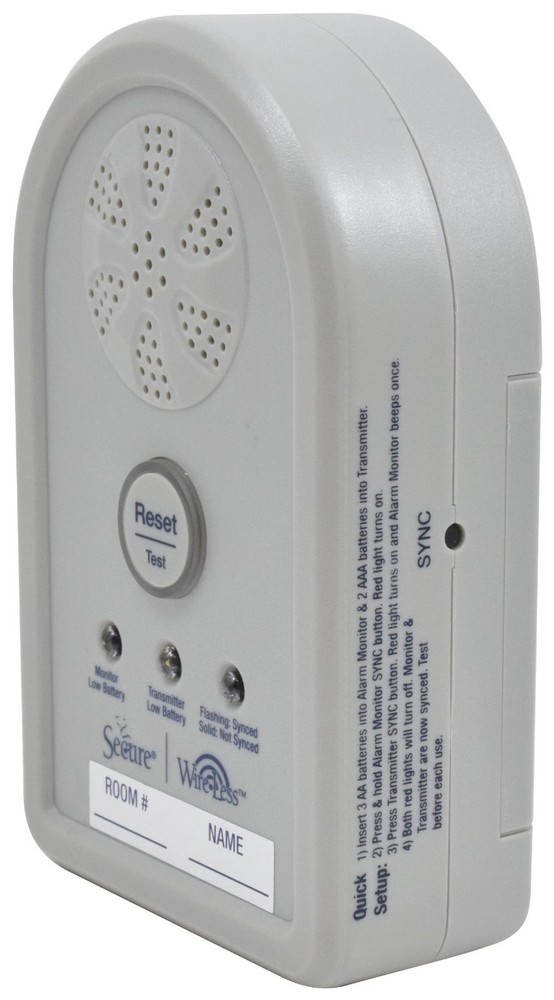 Secure Wireless Bed Exit Alarm Set Elderly Patient Fall & Wandering Prevention