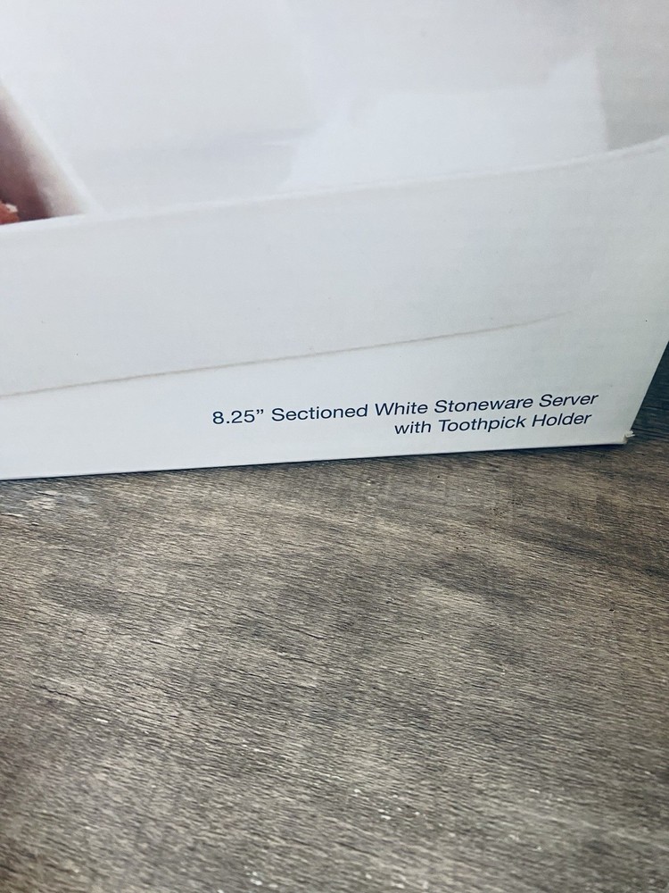 White Essentials Sectioned White Stoneware Server Serving Essential