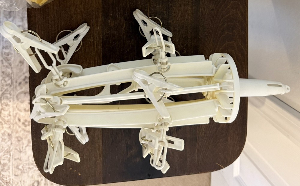 Rotating Clothes Drying Rack with 24 Clips Foldable Hanger for Laundry