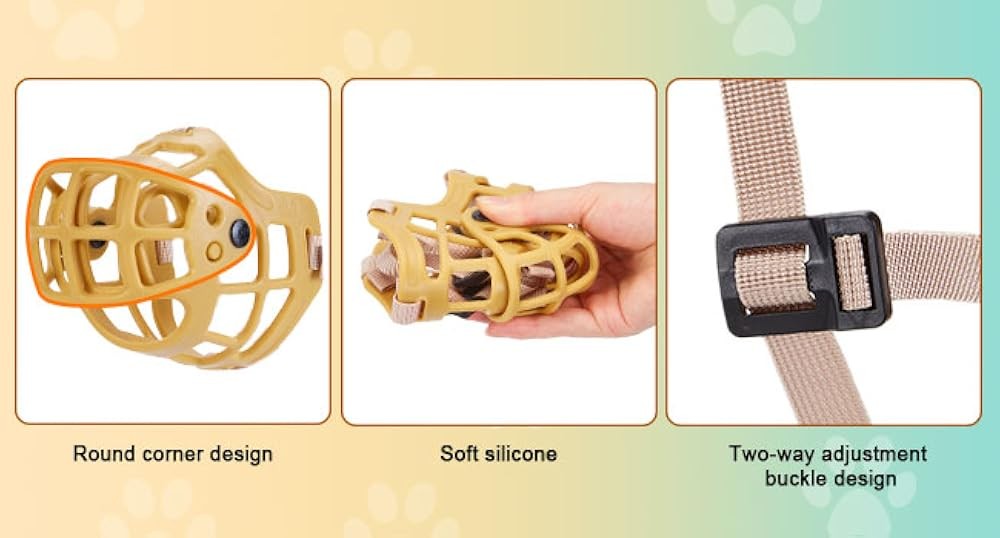 Dog Muzzle, Adjustable Dog Basket Muzzle with Movable Cover to