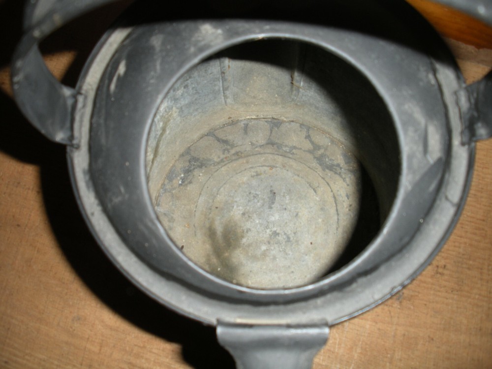 Vintage Galvanized Hand Painted Watering Can / 6 Quart