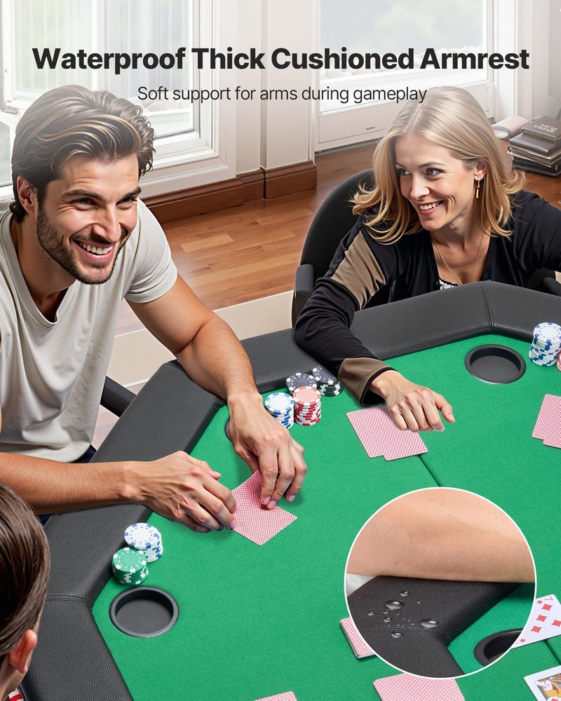 Durable Octagonal 48in Poker Table for 8 Foldable for Easy Storage