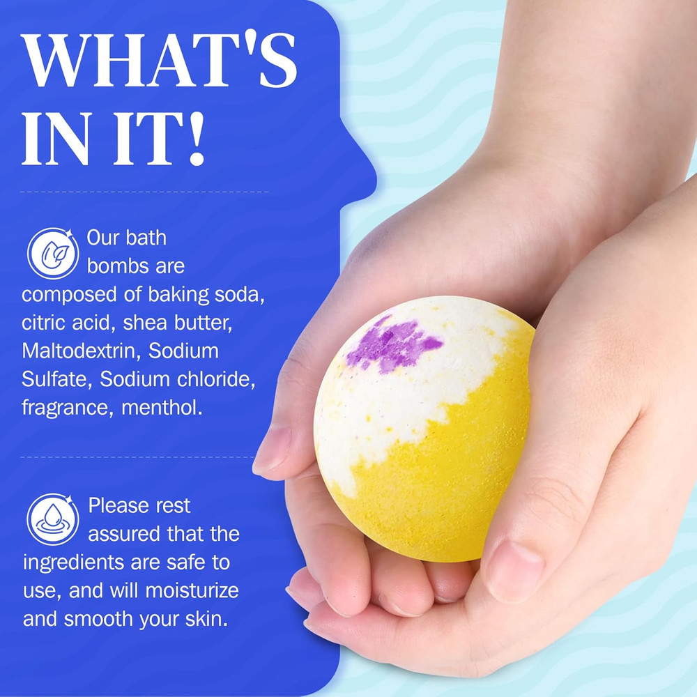 Bath Bombs Set 24 Pcs Shower Bombs with 6 Refreshing Scents Perf