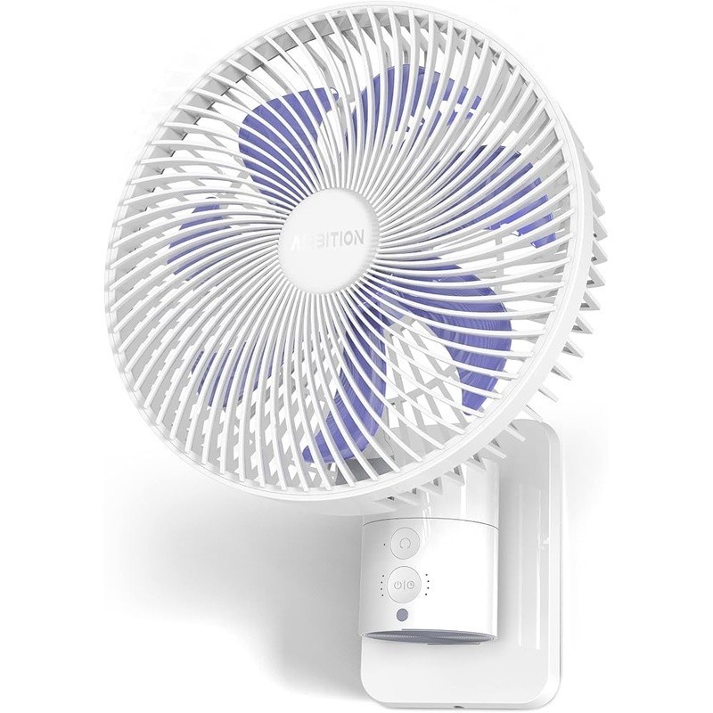 Powerful Wall Fan Remote Control 90° Oscillation 4 Speed Timer Adjustable Tilt