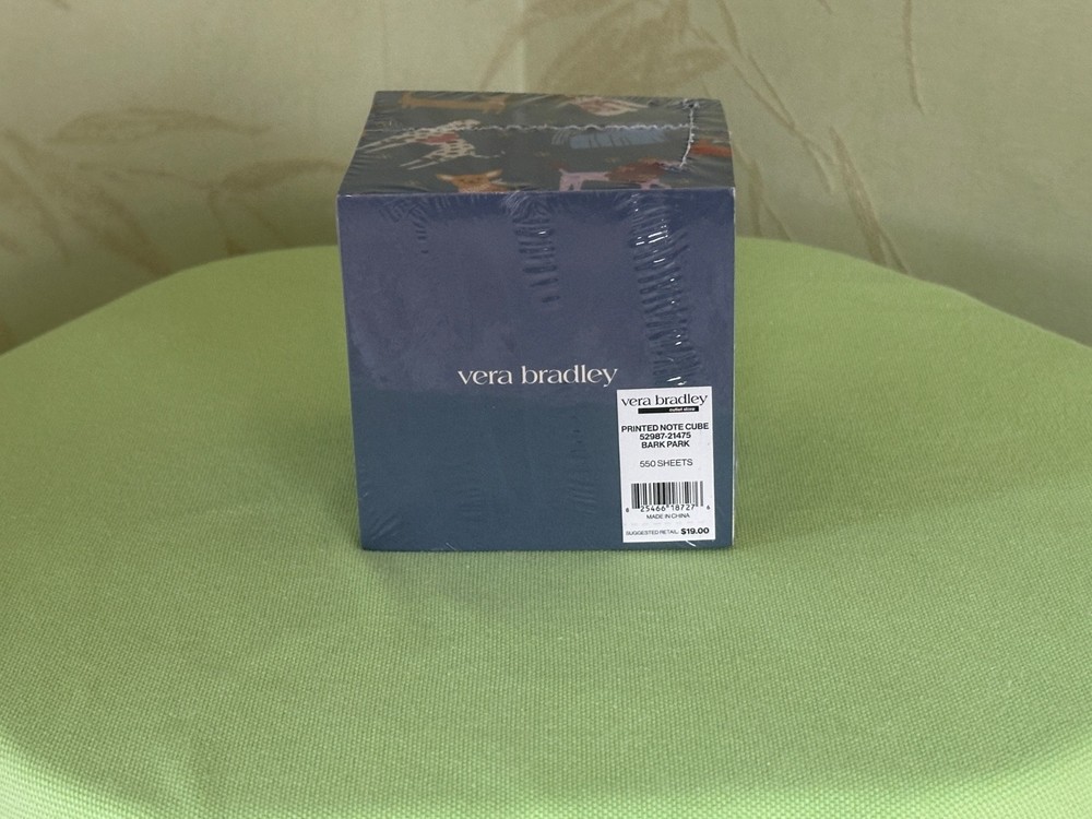 VERA BRADLEY BARK PARK PRINTED NOTE CUBE:NWT DOGS
