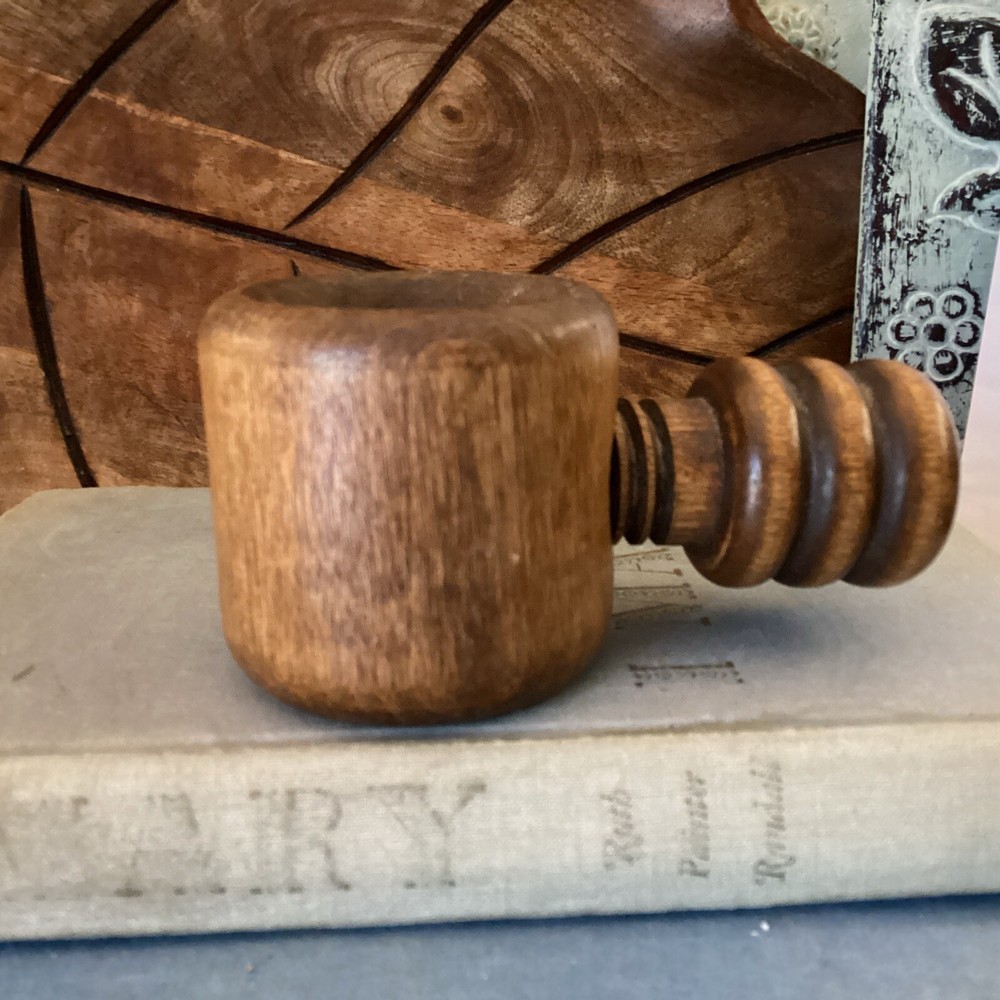 Vintage Wood Handheld Screw Nut Cracker