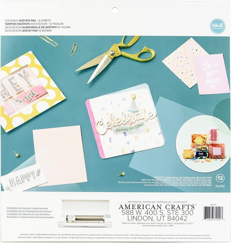 We R Memory Keepers Acetate Pack, 12x12in. 12 Sheets - 2 Pack