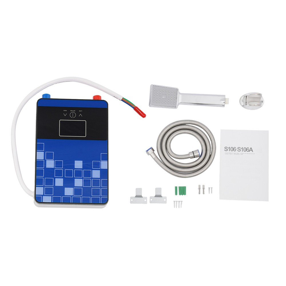 4500W Electric Tankless Water Heater Shower Head Set Instant Hot Water Heater US