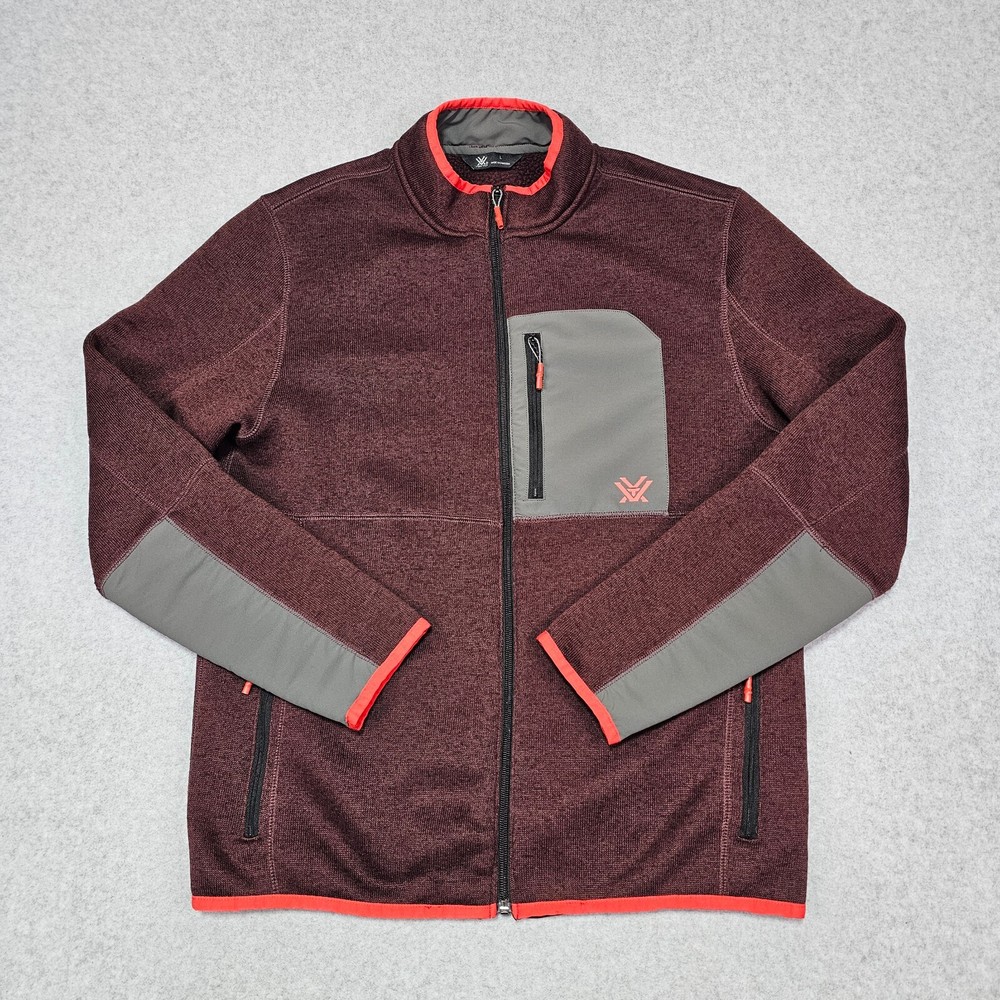 Vortex Anchor Point Fleece Full Zip Maroon Jacket Mens Large Style # SOF-15750