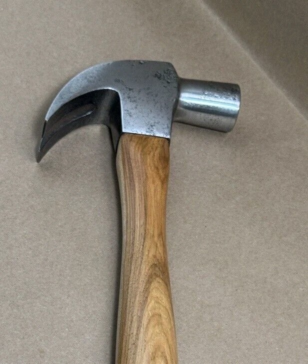Antique Stanley Curved Claw Hammer 28 oz #0 Hickory Handle