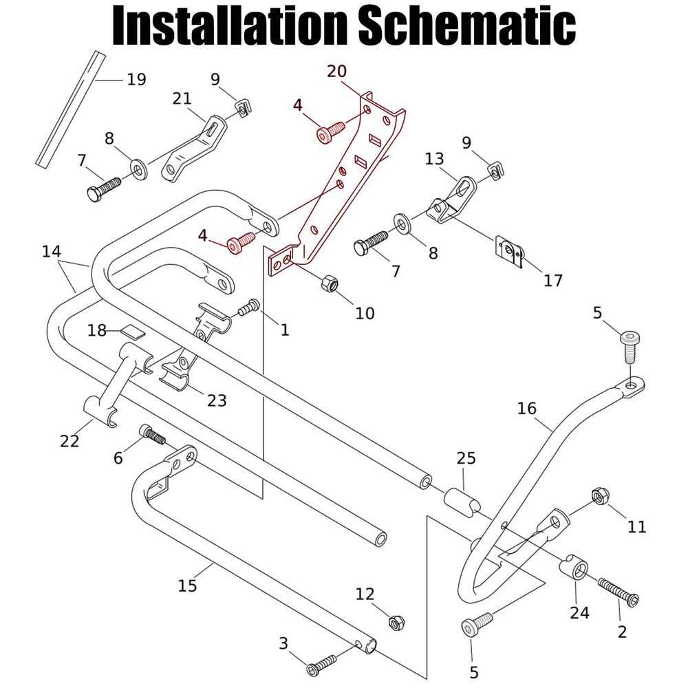 TDZ Chrome Saddlebag Rail Support Bracket Left &