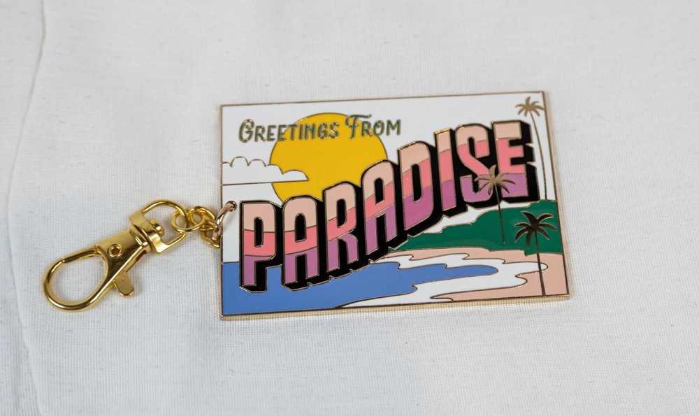 Paradise Postcard Keychain Can't Clutch This New