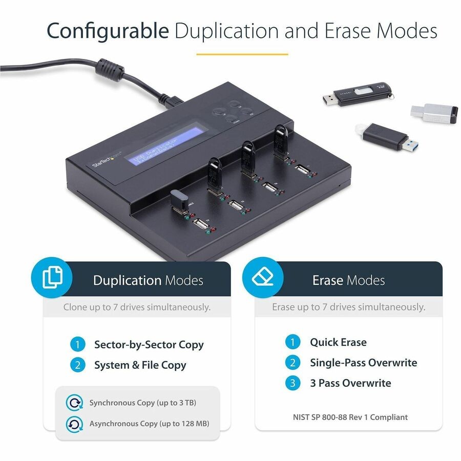 StarTech USBDUPE17 1:7 USB Duplicator & Eraser - USB 3.0