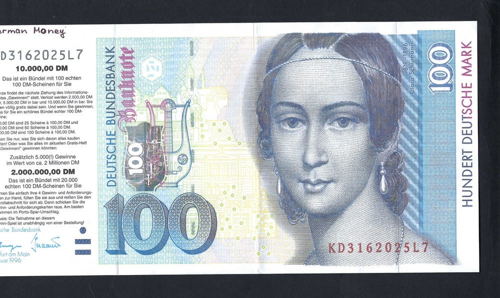 🇩🇪 ADVERTISING NOTE GERMANY 100 GERMAN MARK ADVERTISING NOTE 30X15