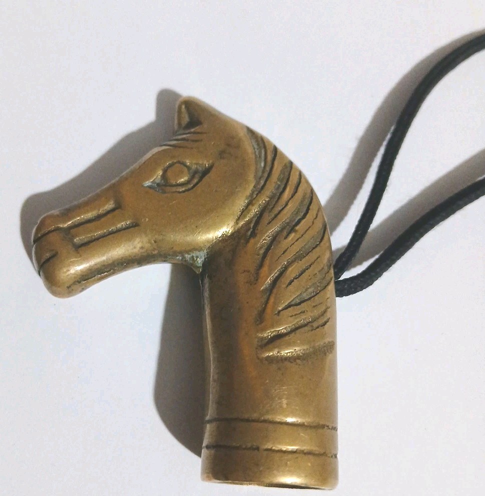BRASS HORSES HEAD HANDLE  VINTAGE
