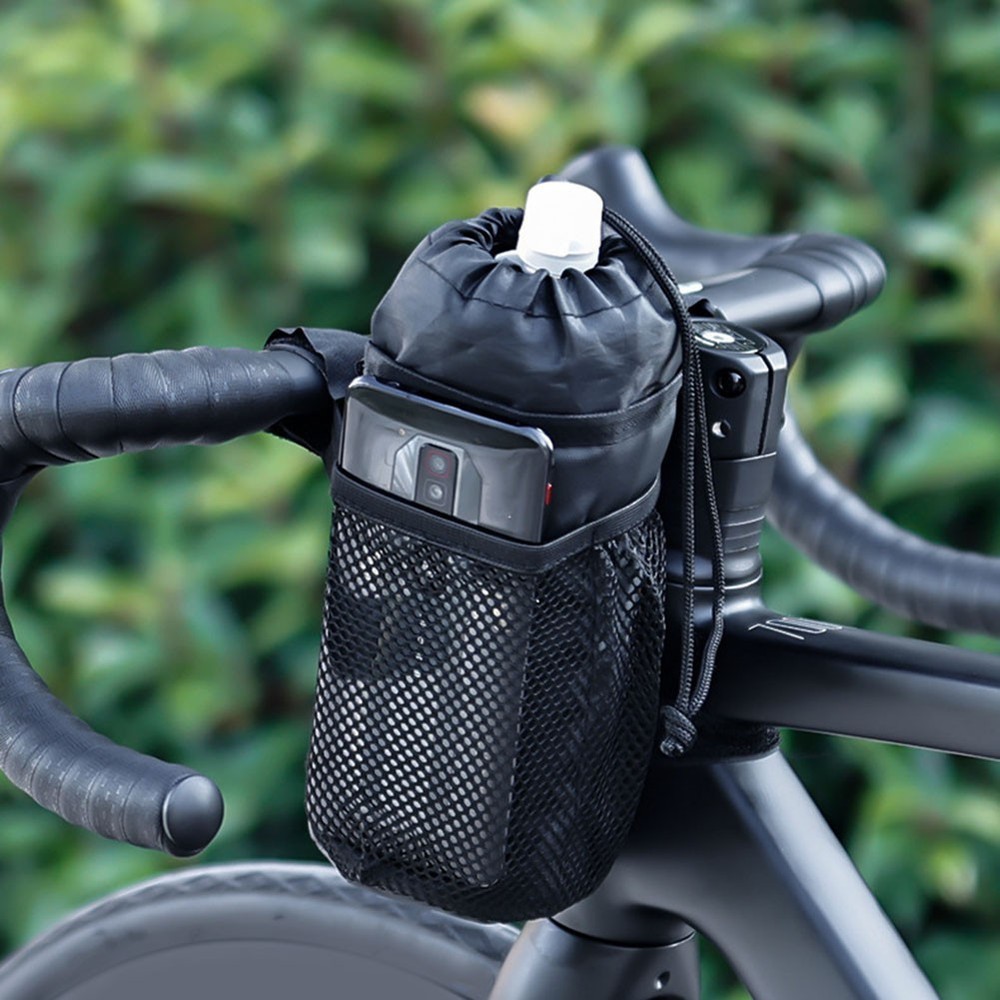 Quick Access and Secure Storage with Drawstring Bike Handlebar Stem Bag