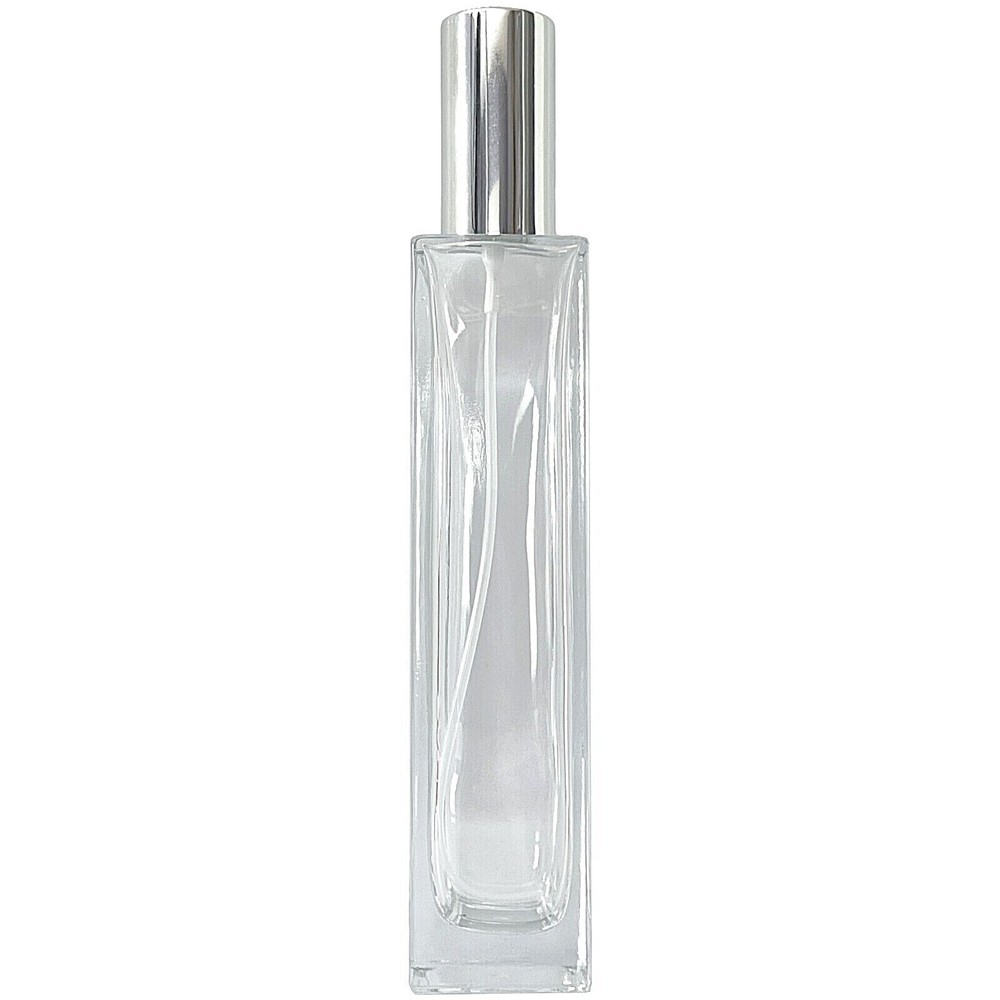 100ml 3.3oz Perfume Thick Glass Spray Tall Bottles Silver Atomizer Refillable