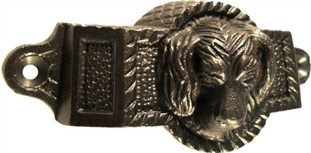 3-1/2" Victorian Style Dog Head Bin Pull Cast Brass