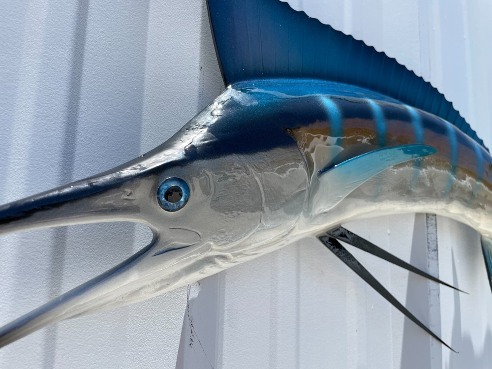 59" Blue Marlin Half Mount Fish Replica - Quick Production