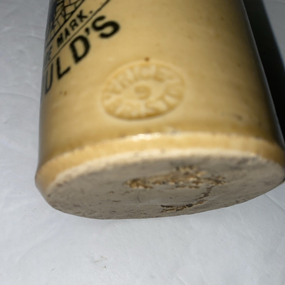Vintage wight pebble waters stoneware bottle