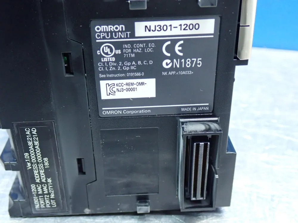 OMRON PROCESSOR CPU UNIT NJ301-1200