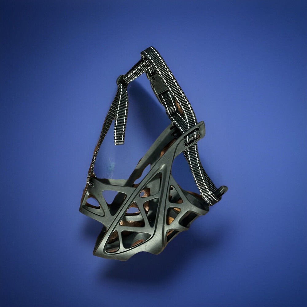 Dog Rubber Muzzle Soft Basket Black Size Large Adjustable Nylon Strap EUC