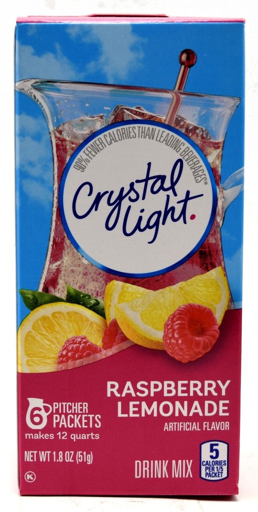 4 12-Quart Boxes Crystal Light Raspberry Lemonade Drink Mix