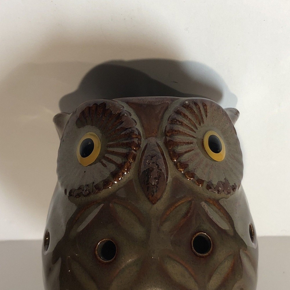 Ceramic Brown Owl Nightlight 5x4" On/Off Switch Works