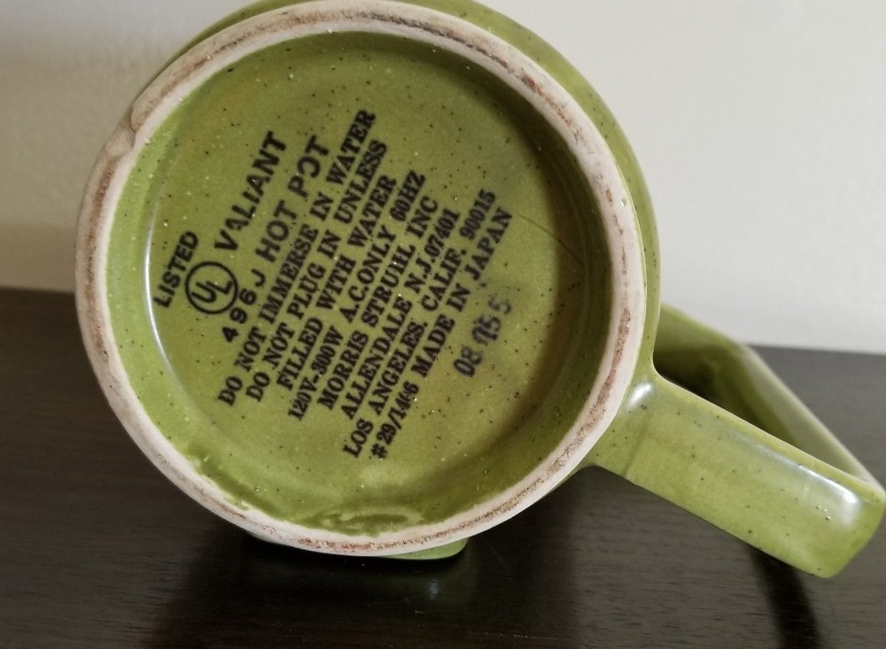 Vintage ~ Stoneware ~ Valiant Hot Pot w/Lid ~ 496J ~ Retro Kitchenware