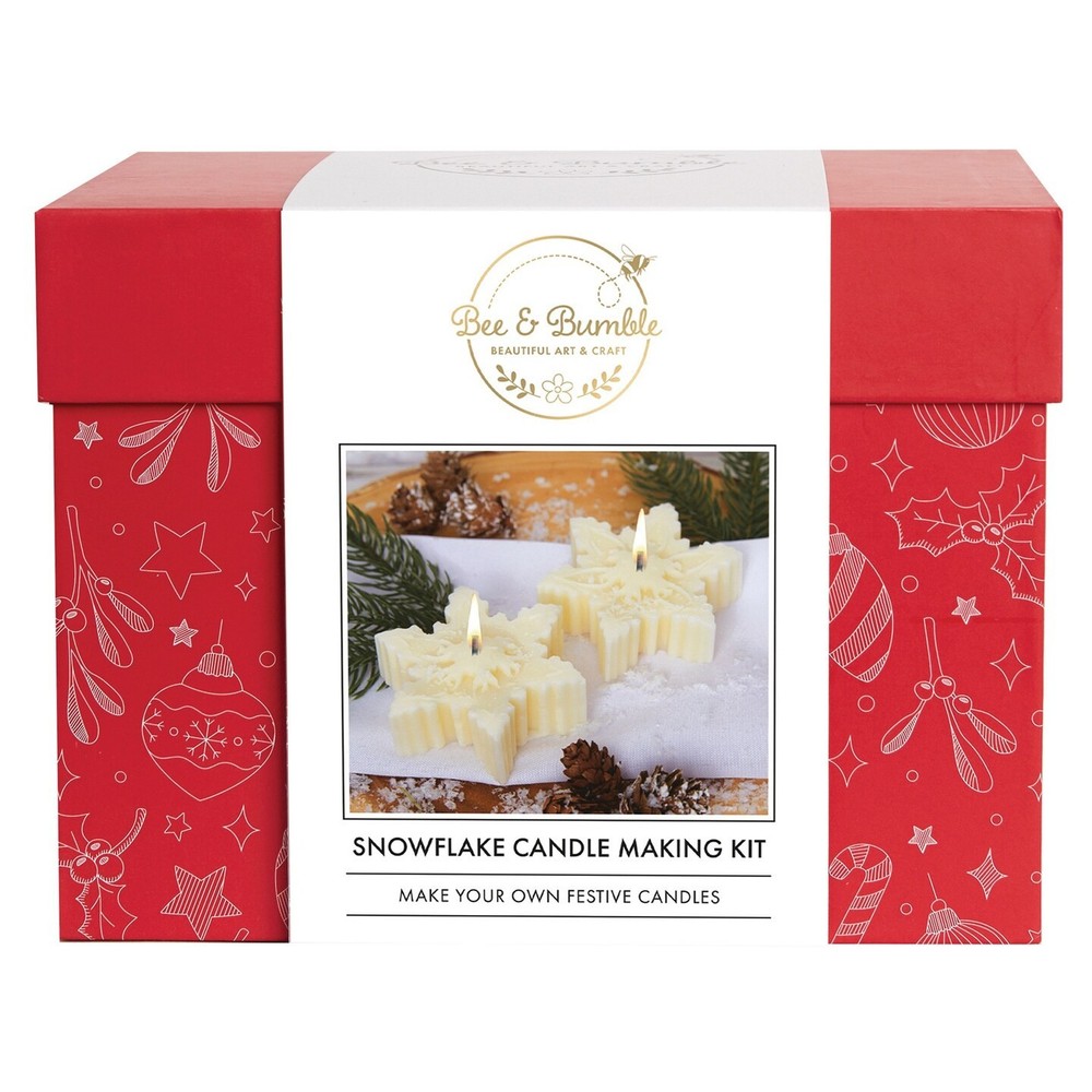BEE N BUMBLE ART CRAFTS- SNOWFLAKE CANDLE MAKING KIT COMPLETE