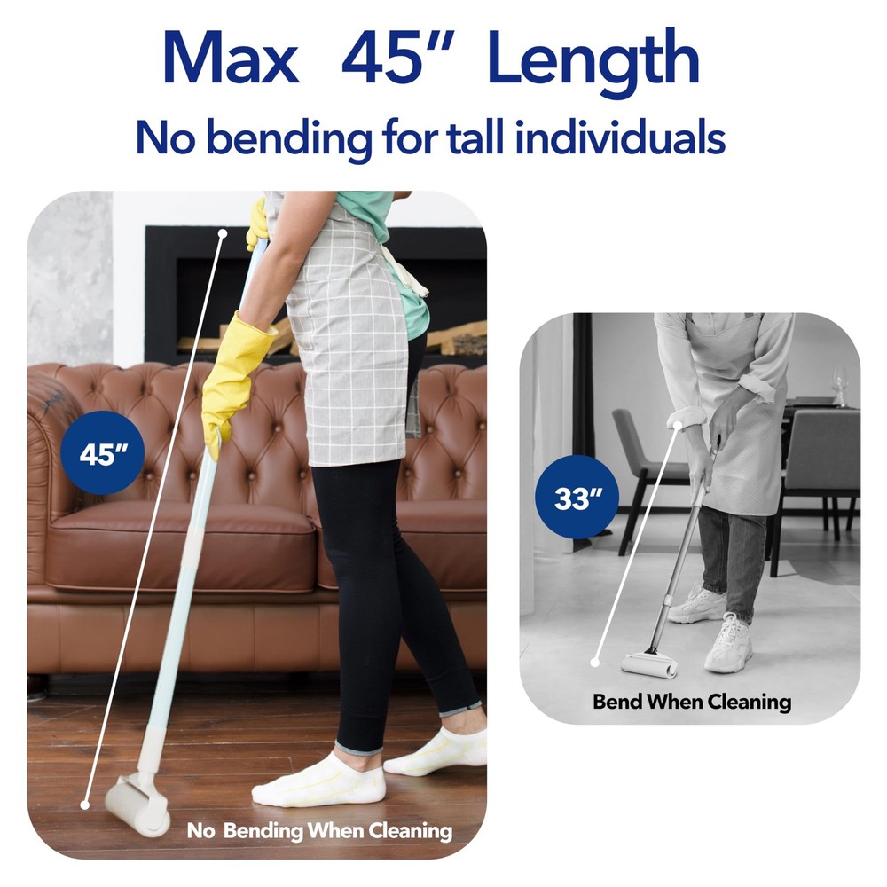 Large Lint Rollers for Carpet, 9.45'' Sticky Rollers for Floor with 360 Sheet...