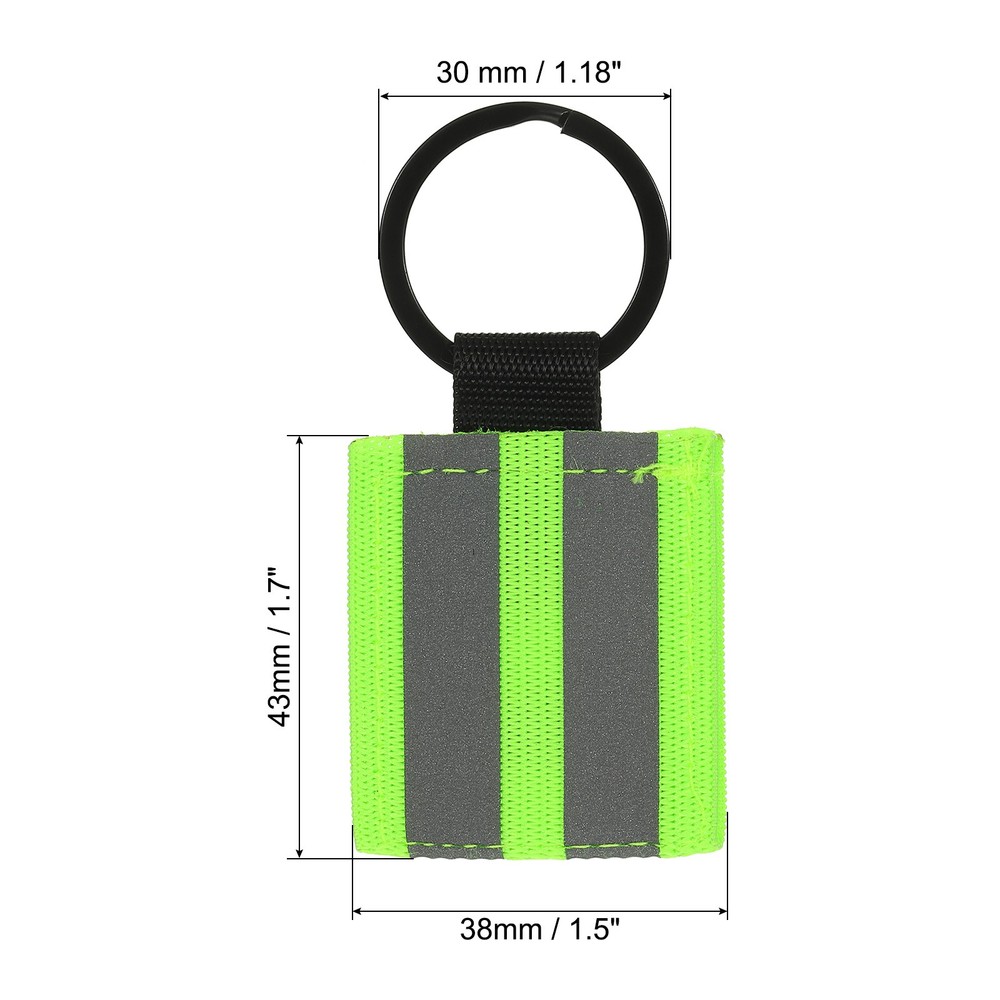 9 Pcs Reflective Keychain Tags, Reflective Zipper Pull, Green