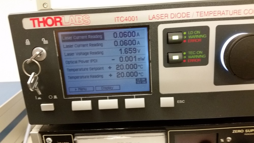 Turn-key, Complete Tunable NIR Single-Mode Laser System with ITC4001 controller.