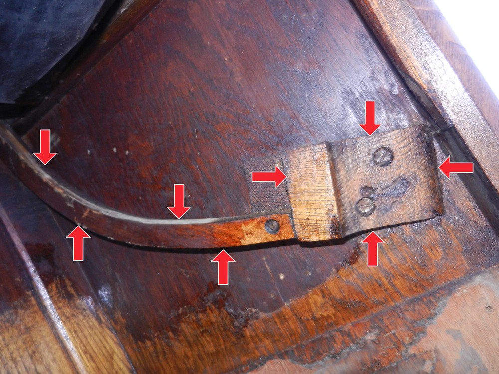 White Sewing Machine Co. Parlor Cabinet Machine Platform Guide & Stop Blocks