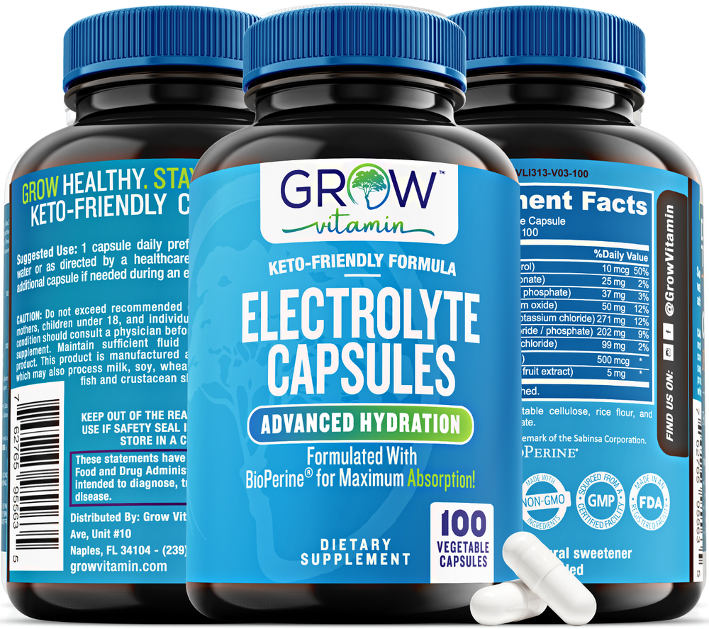 Electrolyte Salt Tablets - 100 Pills - Electrolytes Replacement Supplement for R