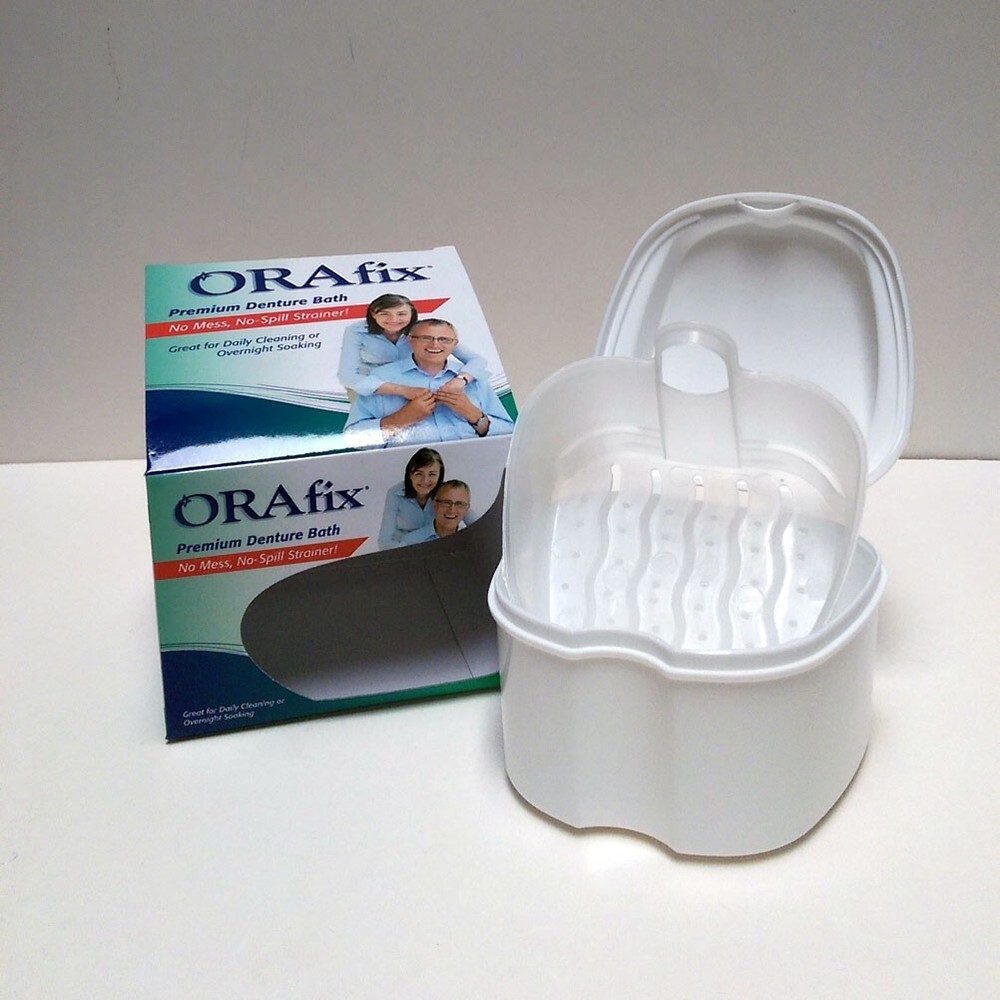 1x Denture Bath Case Cup Box Holder Storage Soak Container Retainer Teeth Travel