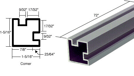 CRL 6421000 Satin Anodized 72" Corner Post Extrusion