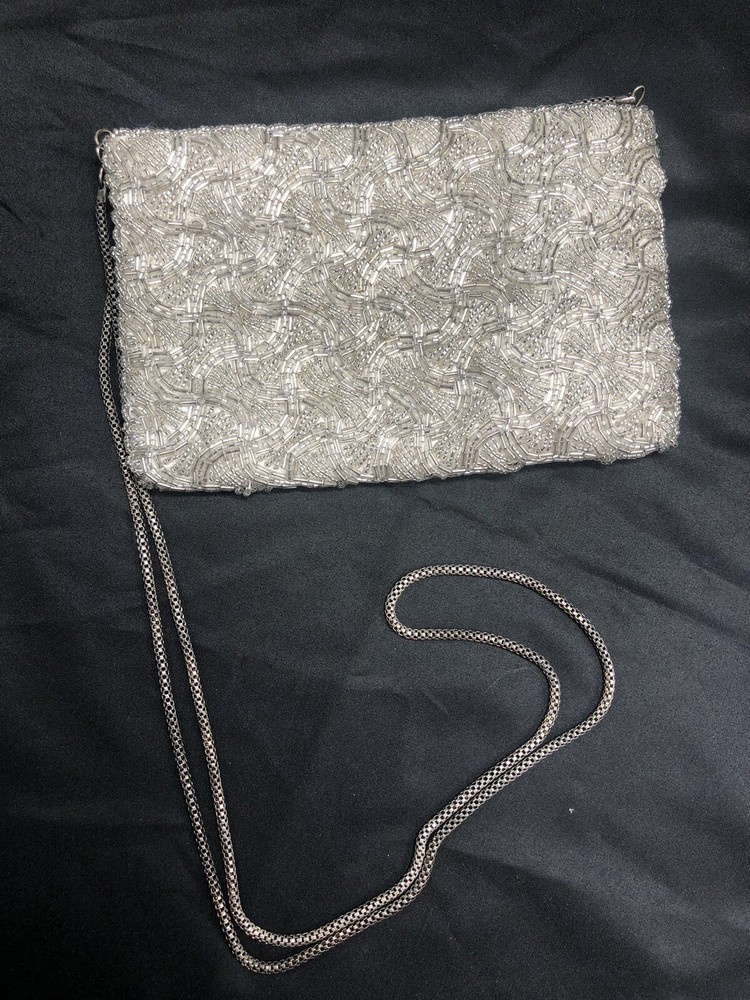 La Regale Beaded Purse Vintage Silver