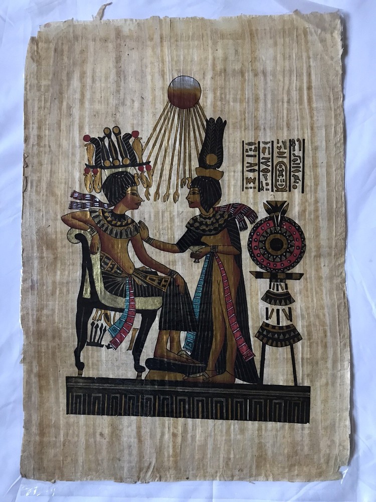 Genuine Egyptian Papyrus Paper Hand Painted 24"X17"